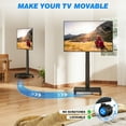 thumbnail image 4 of RTVR Mobile TV Cart Stand with Hand Crank Lift for 42-75 inch Screens, ±90° Rotation and ±5° Tilt Height Adjustable Swivel TV Stand with Wheels, Black, 4 of 11