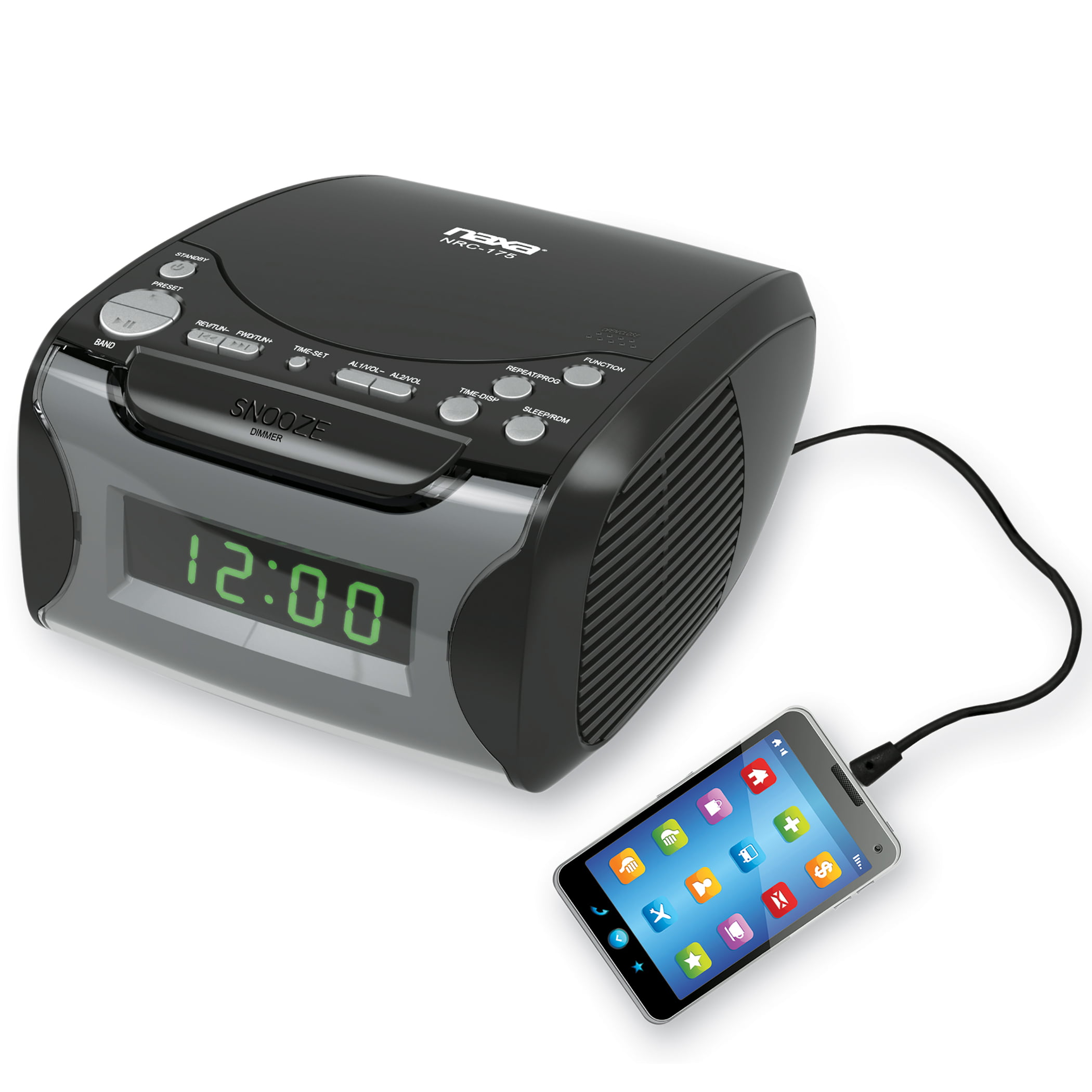 Naxa NRC-173 Projection Dual Alarm Clock AM/FM Radio 