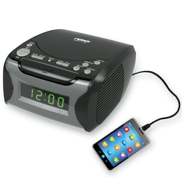 Naxa NRC175 Digital Alarm Clock Radio & CD Player