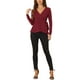 thumbnail image 2 of INSPIRE CHIC Blusas Peplum Envueltos para Mujeres Cuello en V Mangas Largas Casual de Punto S Rojo, 2 of 6