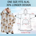 thumbnail image 4 of Oversized Wearable Blanket Hoodie,Cartoon Pug and Heart Sherpa Blanket Hoodie with Super Pockets,Super Warm Fuzzy Pullover for Women & Men, 4 of 6