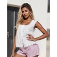 thumbnail image 4 of LMLYSoH Women Tank Top, Sleeveless Tops Square Neck Lace Trim Button Closure Summer Streetwear, 4 of 9
