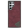 thumbnail image 3 of Feishell for Samsung Galaxy S25 Ultra Back Flip Case with Credit Card Slots,Shockproof Durable PU Leather Magnetic Button Adjustable Kickstand Wallet Phone Case for Women Men,Winered, 3 of 7