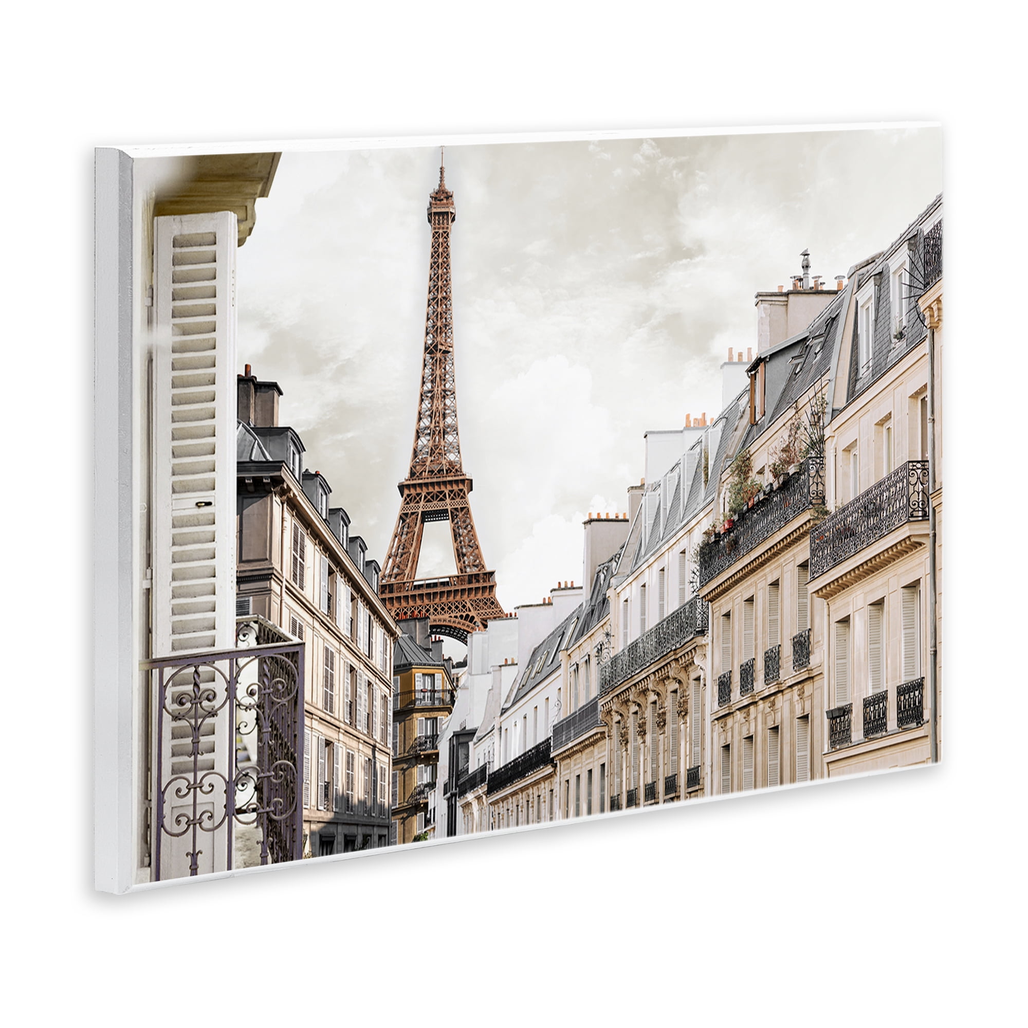Stupell Industries Eiffel Tower Through Parisian Balconies Wall Plaque Art, design by CAD Designs
