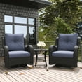 thumbnail image 4 of LayinSun 3 Pieces Outdoor Patio Furniture Set, Rattan Wicker Swivel Rocker Chairs Sets with Swivel Glider Chairs and Coffee Table, 4 of 8