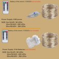thumbnail image 4 of Guirnalda de luces LED de cobre con USB y batería, 10 m o 20 m, guirnalda navideña con control remoto, para bodas, fiestas, camping, decoración del hogar, 4 of 5