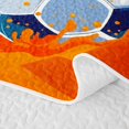thumbnail image 5 of Manfei Sport Football Bed Spread Queen, Summer Beach Queen Coverlet Set, Blue Orange Green, Navy Reversible 3pcs, 1 Quilt and 2 Pillowcases, 5 of 7