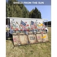 thumbnail image 3 of 4th of July RV Awning Sun Shade Screen 9'X15.3' USA Flag Mesh Sunscreen FreedomPoppy Flower Awning Shade Screen with Zipper UV Blocker Completed Kits Outdoor Canopy for RV Motorhome Camper Trailer, 3 of 7
