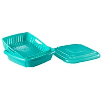 Hutzler 3-in-1 Bitty Box Berry Keeper, Berry Colander & Saver Container, 9oz / 1 Cup Capacity - Turquoise