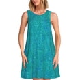 thumbnail image 1 of Disketp Blue Green Glitter para Vestido sin Mangas para Mujeres, Vestidos de Verano para Mujeres, Casual y Holgado para la Playa, 1 of 7
