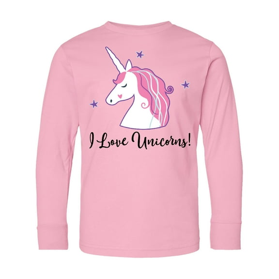 Inktastic Unicorn Girls Cute Fantasy Long Sleeve Youth T-Shirt
