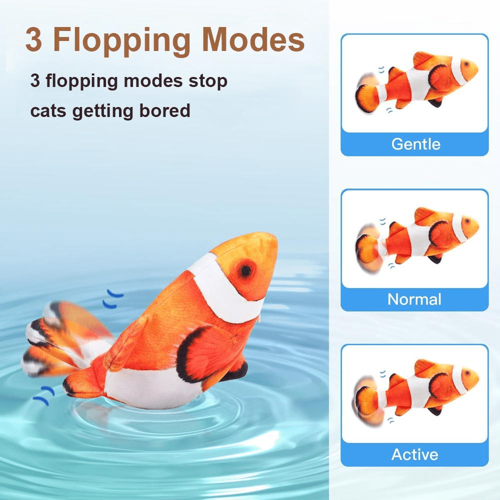 Moving Flopping Floppy Fish & Kitten Kicker Cat Toy Fish Shape (7 Pack)
