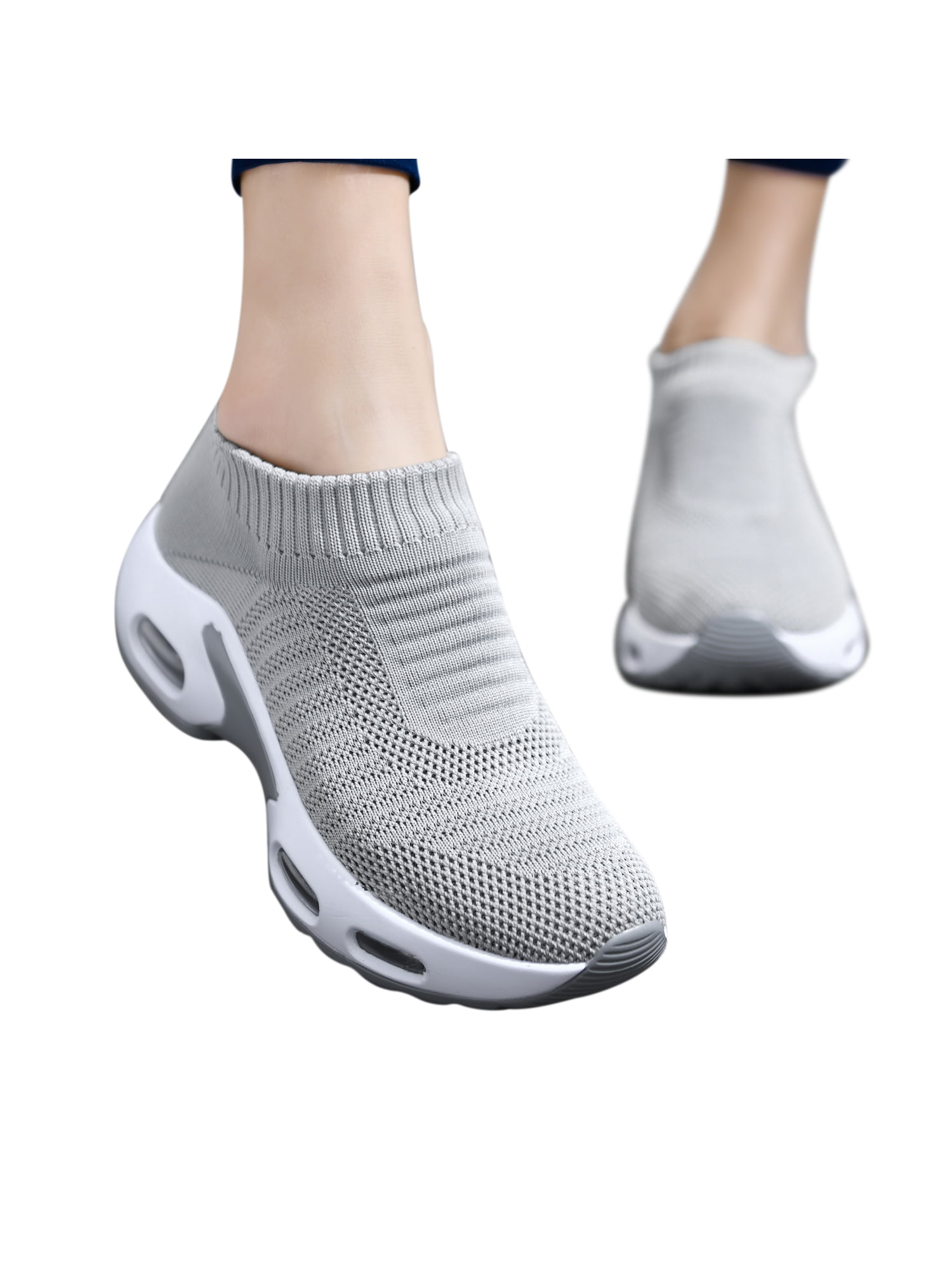 Women Air Cushion Sneakers Mesh Walking Slip-On Running Shoes Breathable Fashion 