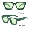 thumbnail image 3 of Trendy Square Sunglasses for Men Women Fashion Thick Rectangle Sun Glasses UV Protection Shades Designer Style, 3 of 6
