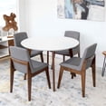 thumbnail image 6 of Allora Modern 43" Solid Wood Round Dining Table in Walnut/White, 6 of 7