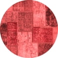 thumbnail image 1 of Ahgly Company Indoor Round Patchwork Red Transitional Area Rugs, 3' Round, 1 of 4