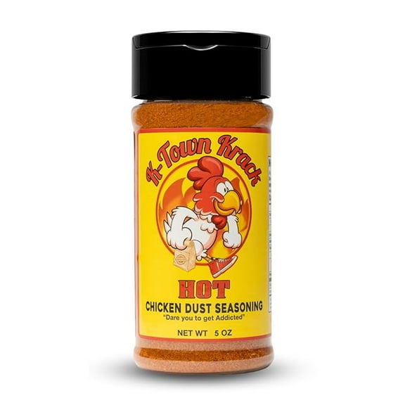 K-Town Krack Hot Chicken Dust Seasoning - Spicy BBQ Rub for Wings, Beef, Pork, and Fish - Hot Chicken Flavor, Wing Rub, Grilling Spice Blend, 5oz