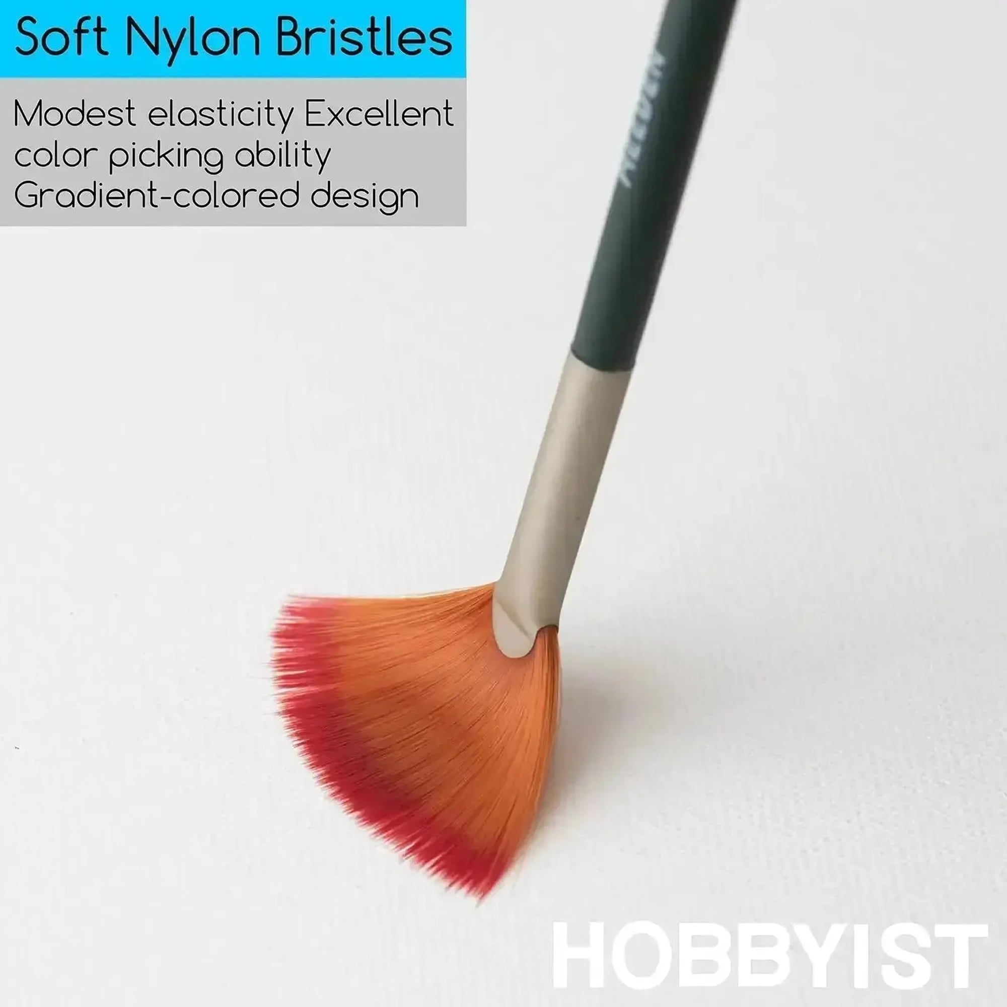 MEEDEN: Acrylic Paint Brushes Set - 10 Piece Variety - Flat, Fan, Angle & Detail Professional Brushes, Nylon Bristles, Natural Wood, Ergonomic Shaped