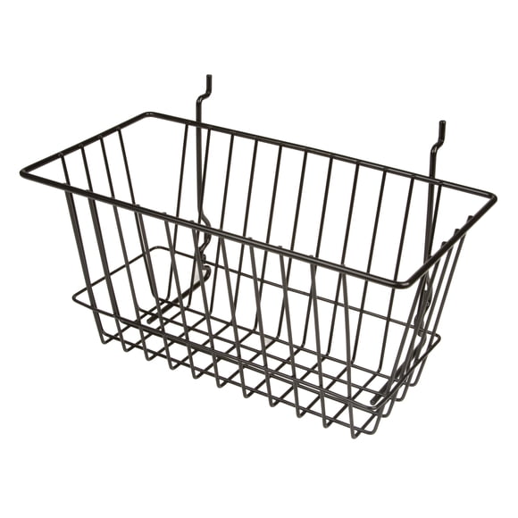 Cesta angosta de 30 x 15 x 15 cm (12 "W x 6" D x 6 "H) - Color negro, tamaño del paquete - 6 Econoco BSK17/B