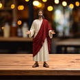 thumbnail image 4 of Clearance! Jesus Statue with Open Arms, Hand Painted Jesus Christ Figurine in Red Robe, Realistic Christian Religious Resin Home Décor, Birthday Christmas Gift for Adults Teens K*ids, 4 of 7