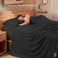 thumbnail image 4 of Juego de Sábanas de Bambú Dreamlab, Ropa de Cama Ultra Suave, Fresca, Hipoalergénica, Ecológica, Sábanas Queen de Bambú, Color Negro, 4 of 9