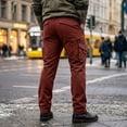 thumbnail image 4 of Iaqnaocc Mens Cargo Pants Hiking Stretch Breathable Relaxed Outdoor Waterproof Big and Tall Construction Work Pants with Pockets Wine M, 4 of 5