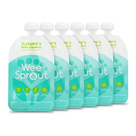 WEESPROUT Double Zipper Reusable Food Pouches | 6 Pack