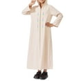 thumbnail image 5 of EnJoCho Muslim Girl Dress Abaya Kids Islamic Kaftan Ramadan Prayer Long Robe Button Down Batwing Sleeve Gown Dress, 5 of 8