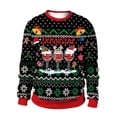 thumbnail image 5 of Suéter navideño feo 2024, suéter holgado con estampado de Papá Noel y copos de nieve, jersey unisex, blusas de otoño e invierno, ropa navideña, 5 of 5