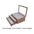 thumbnail image 4 of TISHITA 3 Layers Wooden Pen Display Box Lightweight Organizer with Clear Lid Pen Box Black Brown, 4 of 8