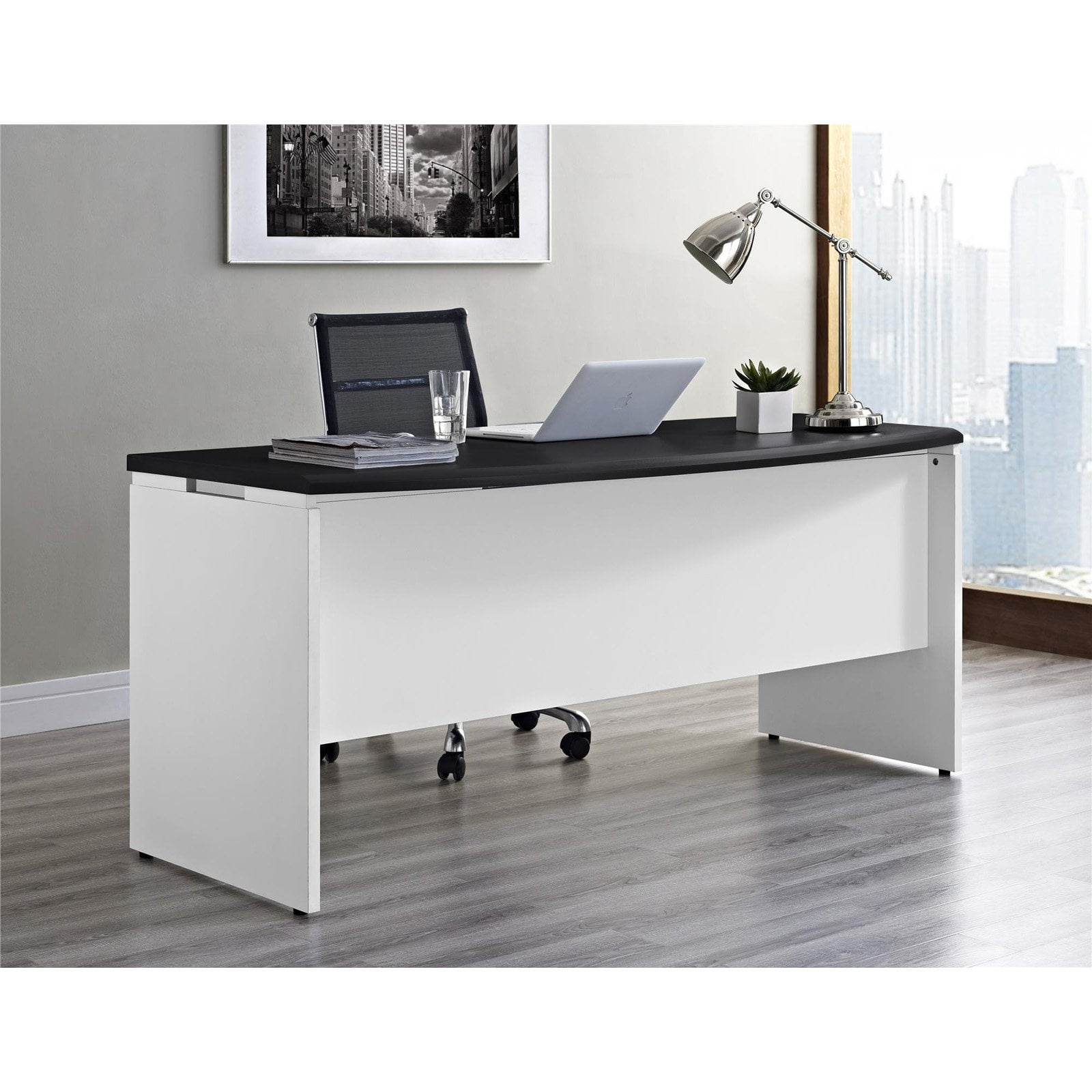 Ameriwood Home Pursuit Executive Desk White Gray