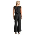 thumbnail image 4 of inhzoy Women's Lace-Chiffon 3-Piece Mother of The Bride Dress Formal Pantsuit Black-A L, 4 of 7