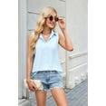 thumbnail image 6 of Womens Sleeveless Button Down Shirt Collared Blouse Casual Office Shirts Basic Tank Top Sky Blue S, 6 of 10