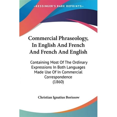 Commercial Phraseology In English And Fr
