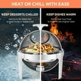 thumbnail image 5 of Wilprep 6.3 qt Roll Top Chafing Dish Buffet Set Stainless Steel Food Warmer Sliver, 5 of 11