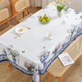 thumbnail image 4 of Summer Flowers Tablecloth Waterproof, Blue Floral Vase Bordered Rectangle Table Cloth, Washable Table Cover for Kitchen Dining Party Decor (60×84 Inch), 4 of 6