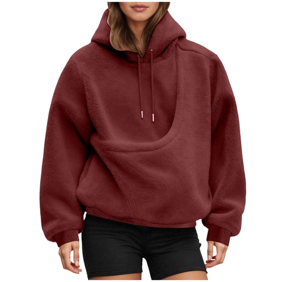 UOCUFY Pet Sling Hoodie,Pet Pouch Hoodies Oversized Cat and Dog Pouch Sweatshirt Comfy Pullover Hoodie with Pockets Wine,Size S