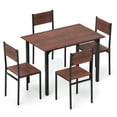 thumbnail image 1 of Costway 5 PCS Dining Table Set Industrial Style Kitchen Table & Chairs for 4 Dark Brown, 1 of 10