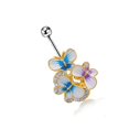 thumbnail image 3 of Creative Butterfly Dangle Navel Rings Belly Button Rings Navel Piercing Rings, 3 of 3