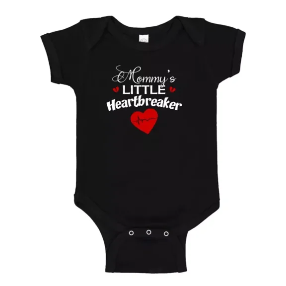 Mommy'S Little Heartbreaker New Born Baby Gift Unisex Baby Bodysuit Cute Baby Onesie, Baby Bodysuit Lat 4424 Cute Baby Onesie, BABY BODYSUIT LAT 4424