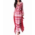 thumbnail image 3 of Women'S Summer Dress Fashion Sundresses Deep V Neck Split Maxi Evening Club Party Dresses Plus Size Pink L, 3 of 8