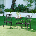 thumbnail image 3 of Alden Design 3-Piece Cast Aluminum Patio Bistro Set with Umbrella Hole, Black, 3 of 8