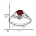thumbnail image 4 of Auriga Fine Jewelry 14K White Gold Created Ruby and Diamond Heart Ring for Women Size 7, 4 of 6