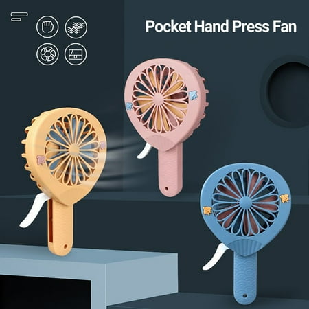 

Biplut Mini Fan Silent Natural Wind Cute Cartoon Cat Shape Office Pocket Hand Press Fan for Daily Use