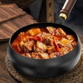 thumbnail image 4 of Uncoated Thick Iron Pot, Japanese Iron Pan for Cooking, Uncoating Cast IronPot, Hand-Forged Non-Stick Cast Skillet, High Purity Steel Wok for Frying (9.45 in,Hammered-Wood Cover), 4 of 8