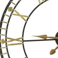 thumbnail image 4 of Oversized Vintage Style Metal Wall Clock  Black  Gold Numerals, 4 of 5