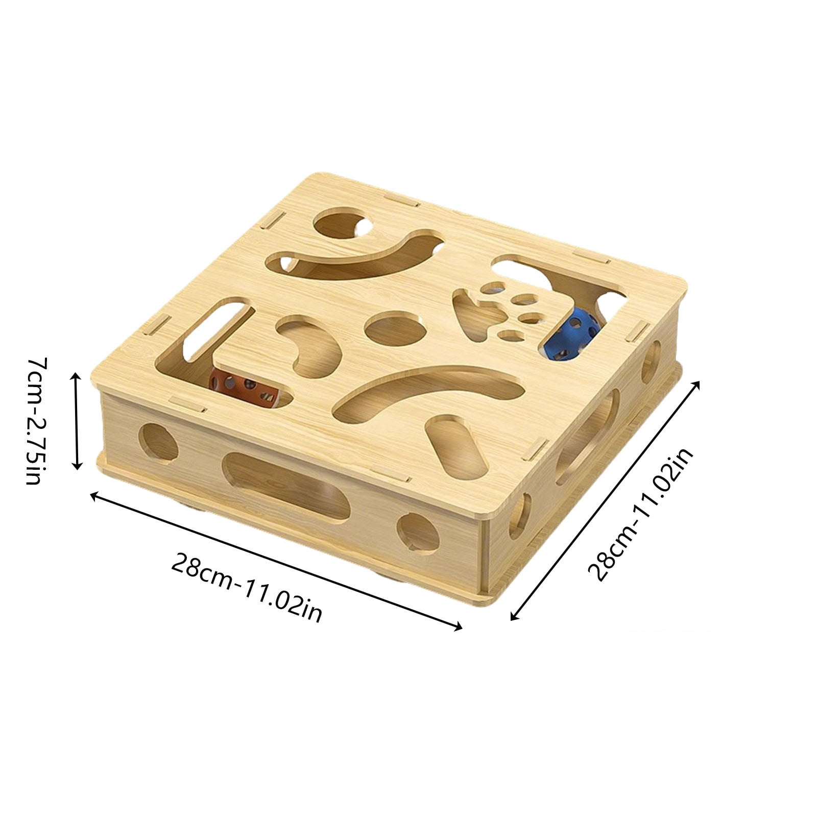 Pet Box Interactive Digging Construction Scene Puzzle Toy - Indoor Pet Puzzle Game Mental Stimulation Exercise, Random Color Balls, Cats Small Dogs
