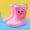 Pink, variant on AXXD Rain Boots Toddler Child Baby Girls Boys Cute Dinosaur-Print Medium Width Waterproof Shoes New Arrival Size 24(US:7M)