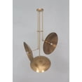 thumbnail image 5 of 3 Light Domed Pendant Mid Century Modern Raw Brass Sputnik chandelier light Fixture, 5 of 9