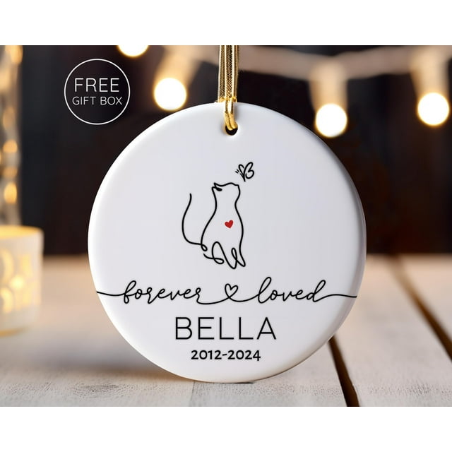 Memorial Cat Ornament - Cat Ornament Personalized - Cat Name Keepsake - Cat Loss Gift - Ca - As Picture - 5-Pack